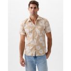 Gap Erkek Kahverengi Streç Standard Fit Poplin Gömlek - XS