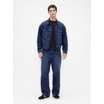 Gap Erkek Koyu Mavi Stranger Things Flannel-Astarlı Extra Baggy Jean Pantolon - 34 / 32