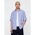 Gap Erkek Mavi Organik Pamuk Oversize Poplin Gömlek - XS