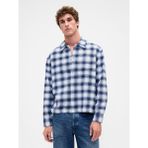 Gap Erkek Mavi Organik Pamuk Relaxed Flannel Gömlek