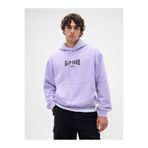 GAP Erkek Mor Heavyweight 1969 Logo Sweatshirt