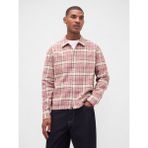 Gap Erkek Pembe Organik Pamuk Relaxed Flannel Gömlek - 2XL
