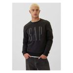 GAP Erkek Siyah Logo Fleece Sweatshirt
