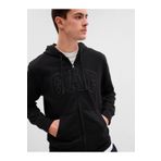 GAP Erkek Siyah Logo Kapüşonlu Fleece Sweatshirt