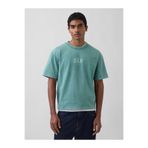 GAP Erkek Yeşil Heavyweight Relaxed 1969 Logo Crop T-shirt