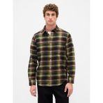 Gap Erkek Yeşil Organik Pamuk Relaxed Flannel Gömlek - XL
