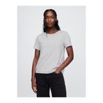GAP Kadın Açık Gri %100 Pamuk VintageSoft Bisiklet Yaka T-Shirt