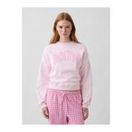 GAP Kadın Açık Pembe Oversized Wedge Grafik Baskılı Sweatshirt