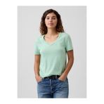GAP Kadın Açık Yeşil V Yaka T-Shirt