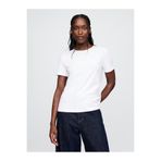GAP Kadın Beyaz %100 Pamuk VintageSoft Bisiklet Yaka T-Shirt