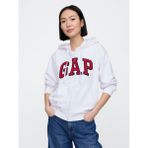 Gap Kadın Beyaz Gap Logo Relaxed Fermuarlı Sweatshirt - XS