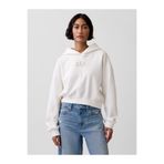 GAP Kadın Beyaz VintageSoft Oversized Crop Logo Sweatshirt