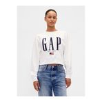 GAP Kadın Beyaz VintageSoft Oversized Logo Sweatshirt