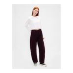 GAP Kadın Bordo High Rise Kadife Barrel Pantolon