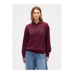 GAP Kadın Bordo Logo Fleece Sweatshirt