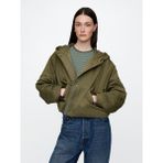 Gap Kadın Haki Kapüşonlu Crop Ceket - Yeşil - M - L
