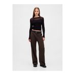 GAP Kadın Kahverengi 365 Low Rise Brushed Twill Pileli Pantolon