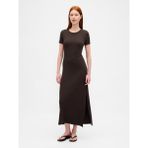 Gap Kadın Kahverengi Modern Fitilli Maxi T-Shirt Elbisesi - XS