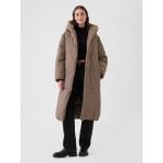 GAP Kadın Kahverengi PrimaLoft® Big Puff Şişme Uzun Mont