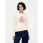 Gap Kadın Kırık Beyaz Gap Logo Intarsia Kazak - XS