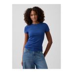 GAP Kadın Kobalt Mavisi Modern Fitilli Logo T-Shirt