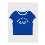 GAP Kadın Koyu Mavi Logo Crop T-Shirt