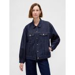 Gap Kadın Koyu Mavi Ultrasoft Oversized Balon Kol Icon Denim Ceket - XL