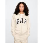 Gap Kadın Krem Gap Logo Relaxed Fleece Fermuarlı Sweatshirt