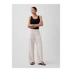 GAP Kadın Krem High Rise Keten Karışımı Wide-Leg Pantolon