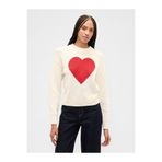 GAP Kadın Krem Relaxed Crop Intarsia Kazak