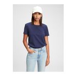 GAP Kadın Lacivert %100 Pamuk VintageSoft Bisiklet Yaka T-Shirt