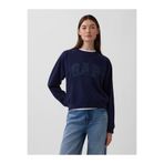 GAP Kadın Lacivert Fransız Havlu Kumaş Raglan Logo Sweatshirt