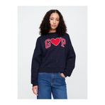 GAP Kadın Lacivert Gap Logo Oversize Fleece Sweatshirt