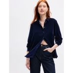 Gap Kadın Lacivert Kadife Boyfriend Gömlek - XL