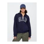 GAP Kadın Lacivert Logo Fleece Fermuarlı Sweatshirt