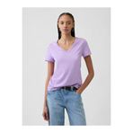 GAP Kadın Lila V Yaka T-shirt