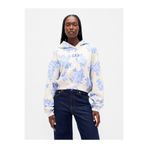 GAP Kadın Mavi VintageSoft Crop Logo Sweatshirt