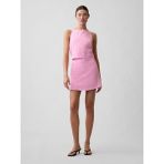 Gap Kadın Pembe Linen-Blend Pull-On Mini Etek - XL