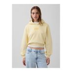 GAP Kadın Sarı VintageSoft Oversized Crop Logo Sweatshirt