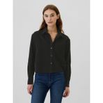 Gap Kadın Siyah Kadife Crop Gömlek - XL