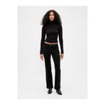 GAP Kadın Siyah Low Rise Kadife Long & Lean Pantolon