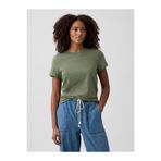GAP Kadın Yeşil Favorite Bisiklet Yaka T-Shirt