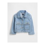GAP Kız Bebek Açık Mavi BabyGap Nakışlı Denim Ceket