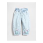 GAP Kız Bebek Açık Mavi Çiçek Baskılı Horseshoe Jean Pantolon