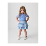 GAP Kız Bebek Açık Mavi Denim Ruffle Şort Etek