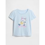Gap Kız Bebek Açık Mavi Grafik Baskılı T-Shirt - 6 - 12 Ay