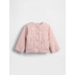 Gap Kız Bebek Açık Pembe Floral Desenli Kapitone Ceket Uzun Kol Standart Kesim Özellikli - 2 Yaş