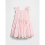Gap Kız Bebek Açık Pembe Flutter Sleeve Elbise - 3 Yaş