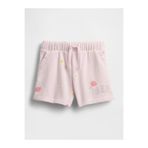GAP Kız Bebek Açık Pembe Logo Pull-On Fransız Havlu Kumaş Şort