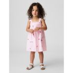 Gap Kız Bebek Açık Pembe Seersucker Işlemeli Elbise - 6 - 12 Ay